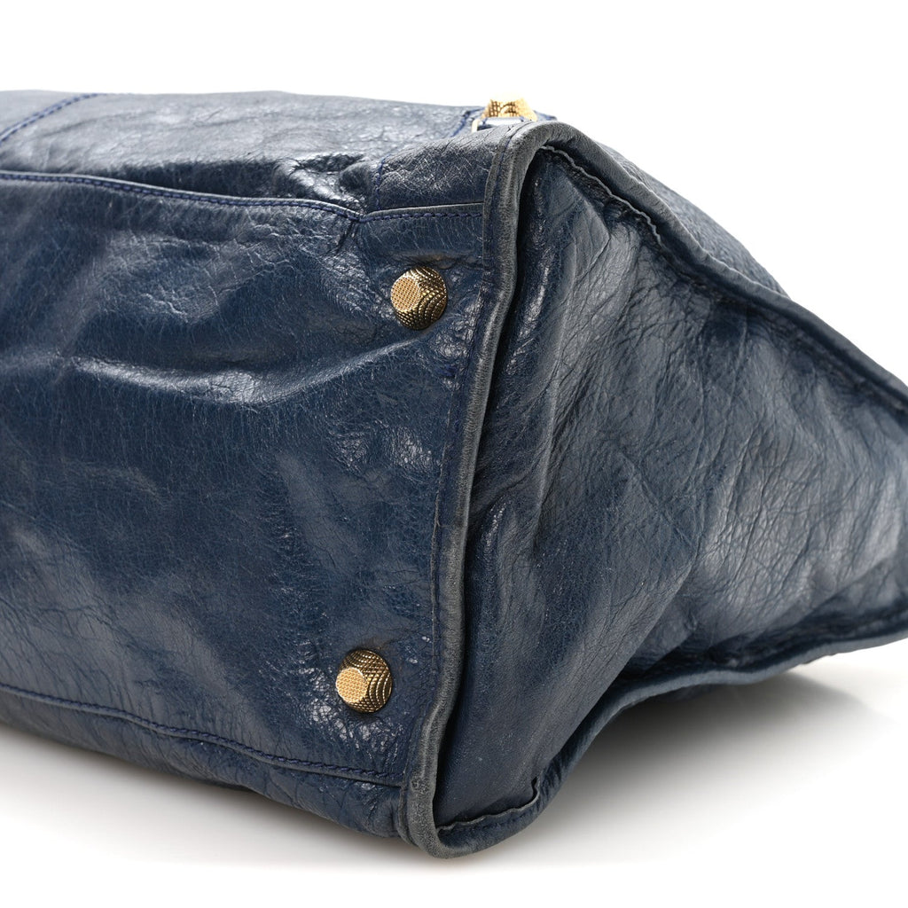 Agneau Giant 12 Gold Hardware Work Bleu Mineral
