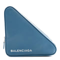 Calfskin M Triangle Pouch Bleu Persan