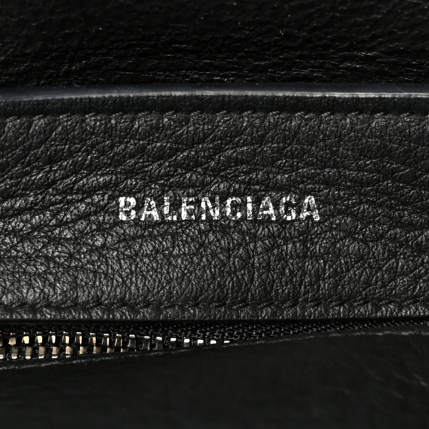 Metallic Goatskin Logo XXS Everyday Tote Argent Black