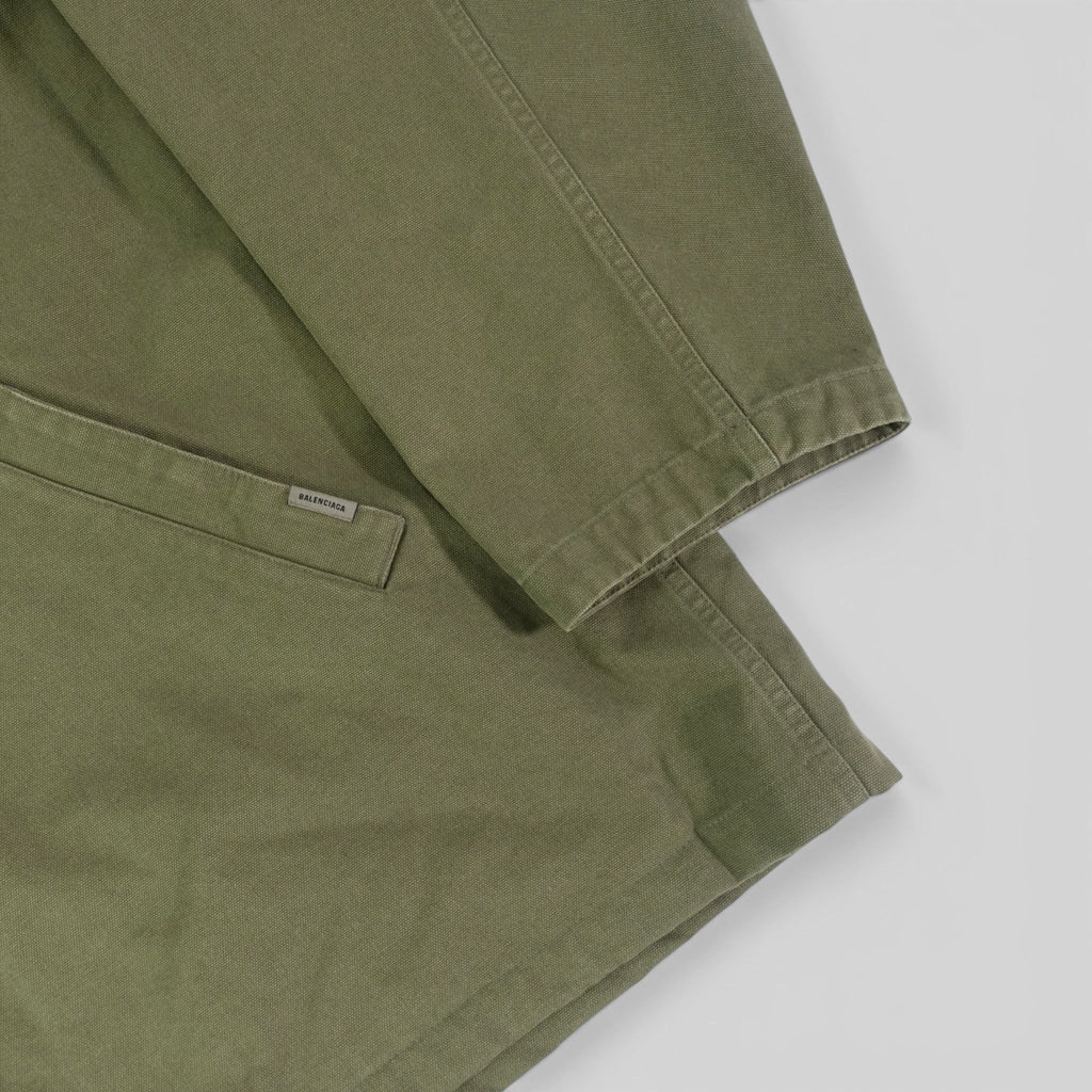 Balenciaga Hooded Zip Up in Khaki