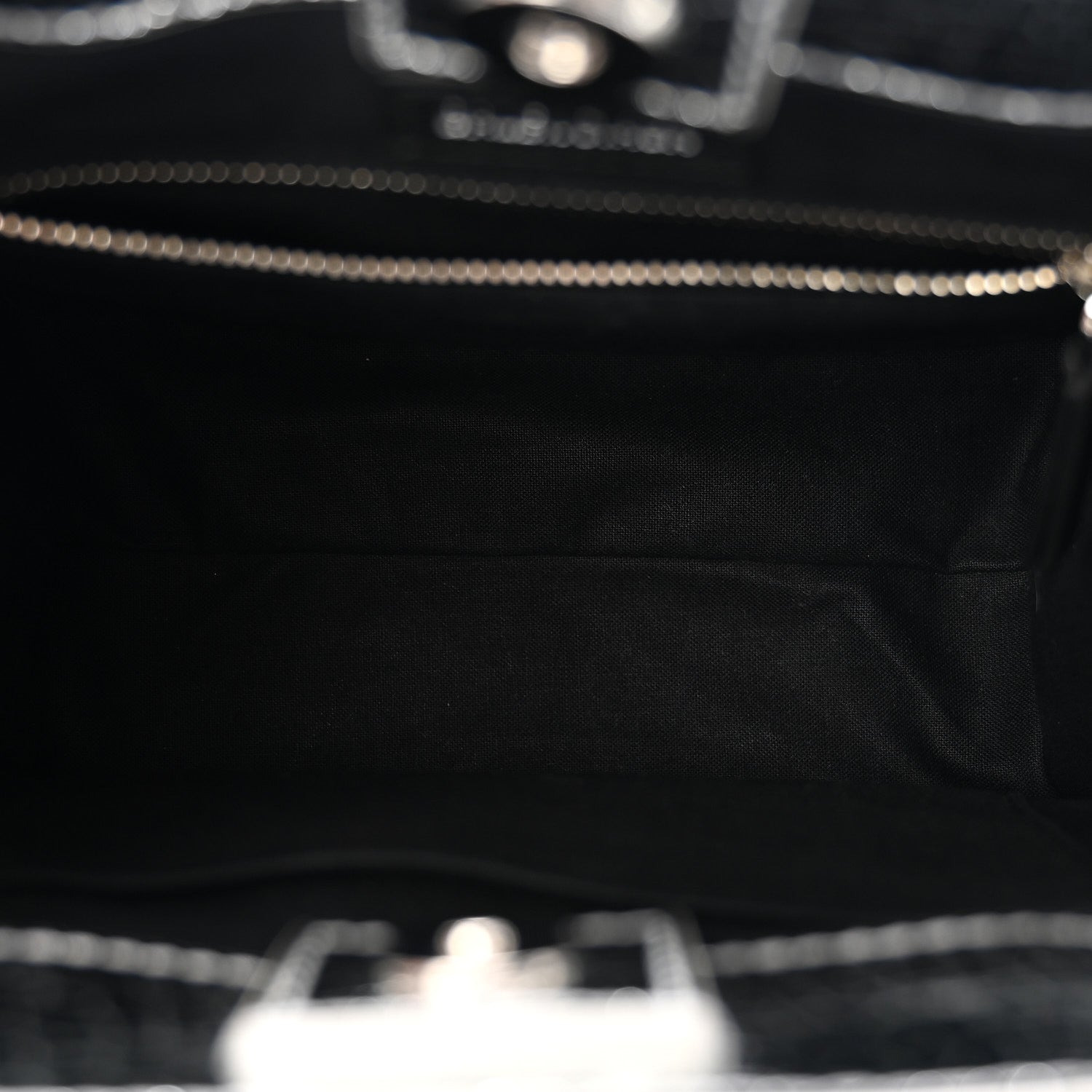 Crackled Mirror Calfskin Logo North South Shopper Tote XXS Silver