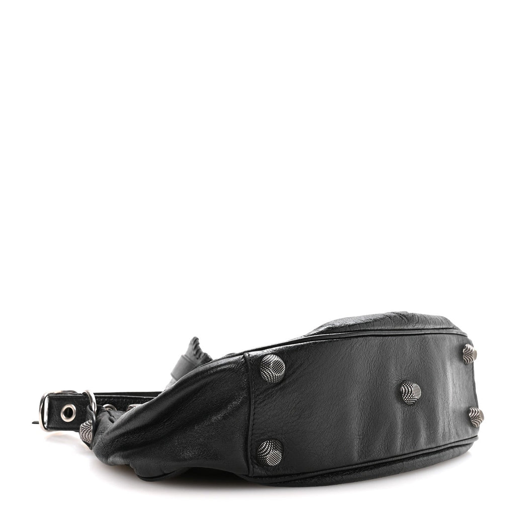 Agneau Arena Small Le Cagole Shoulder Bag Black