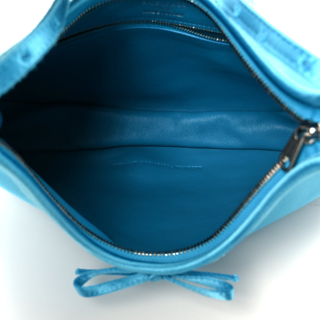 Satin Small Leopolda Shoulder Bag Blue