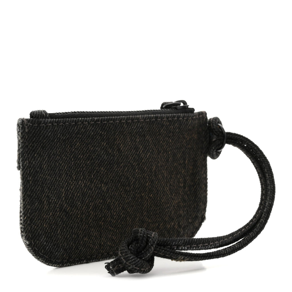 Denim Crystal Coin Purse Black