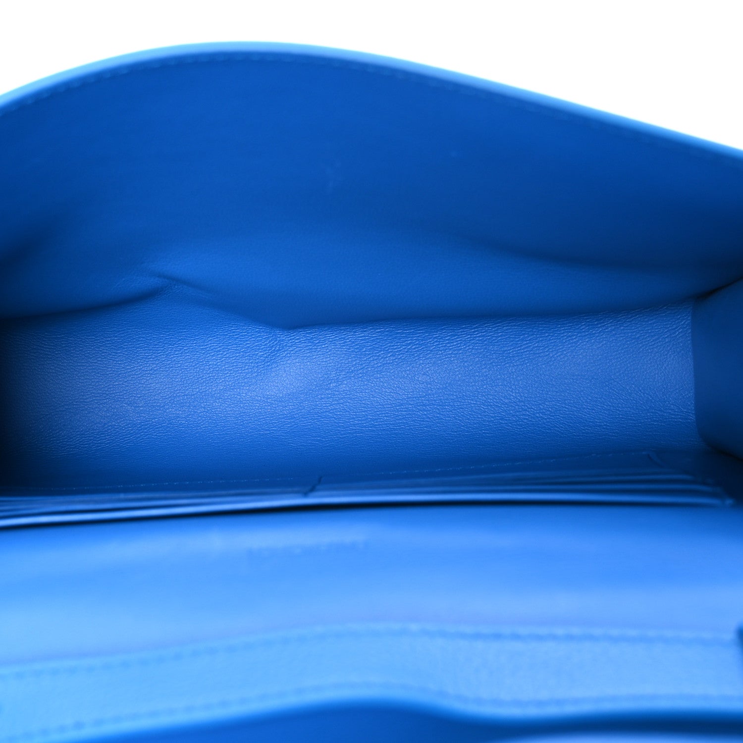 Grained Calfskin Embossed Car Flap Bag Petroleum Blue
