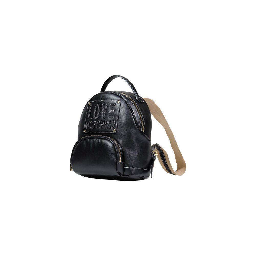 Black Polyurethane Backpack