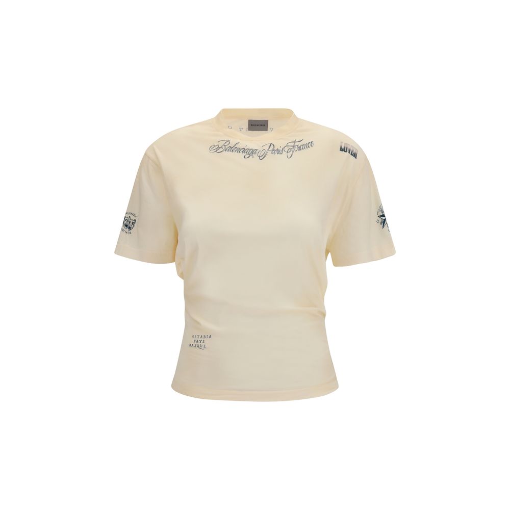 Balenciaga Beige Cotton Women's T-Shirt