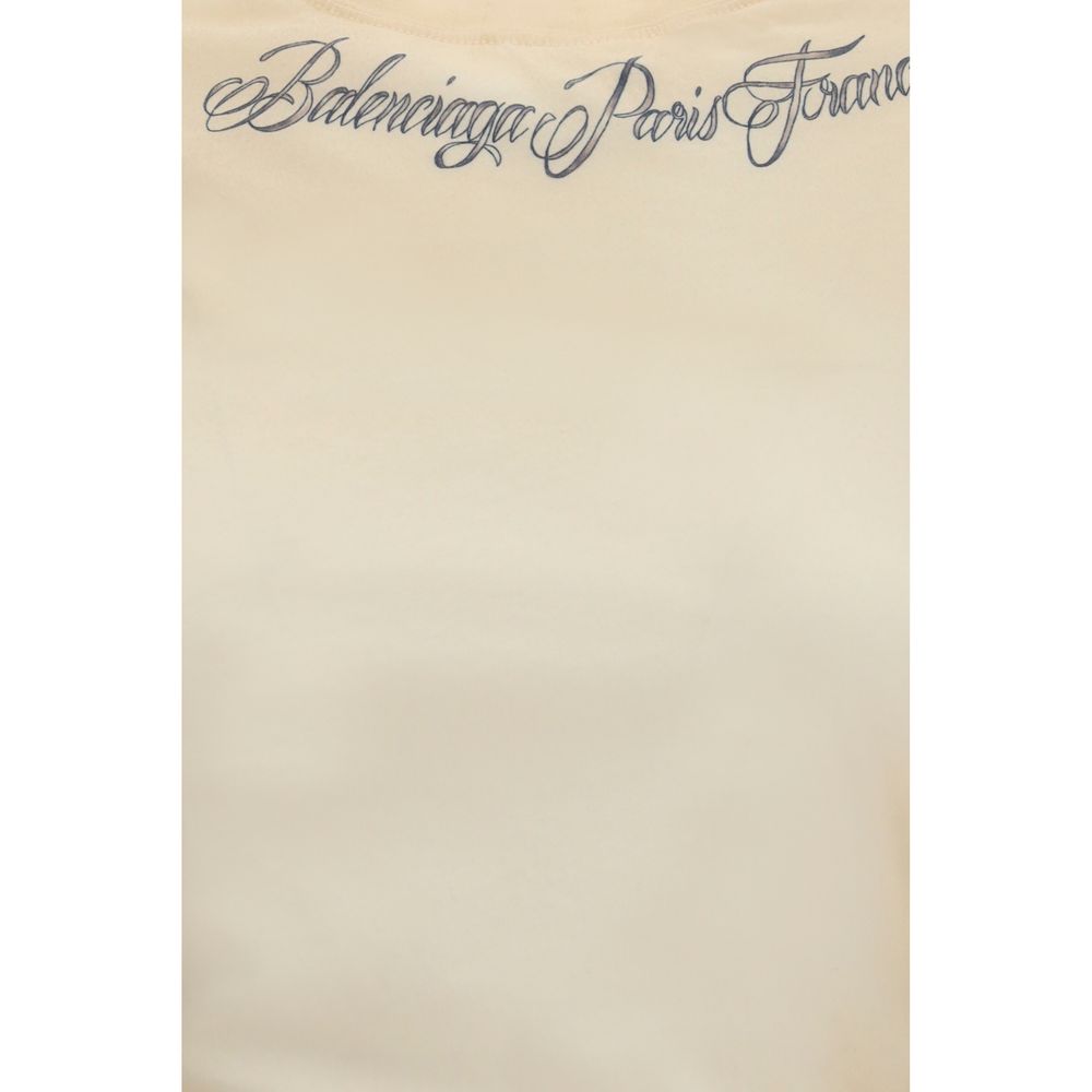 Balenciaga Beige Cotton Women's T-Shirt