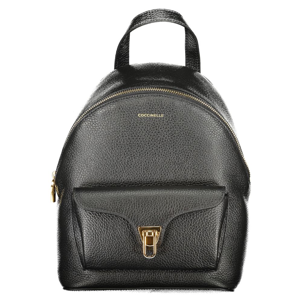 Black Leather Beat Generation Backpack