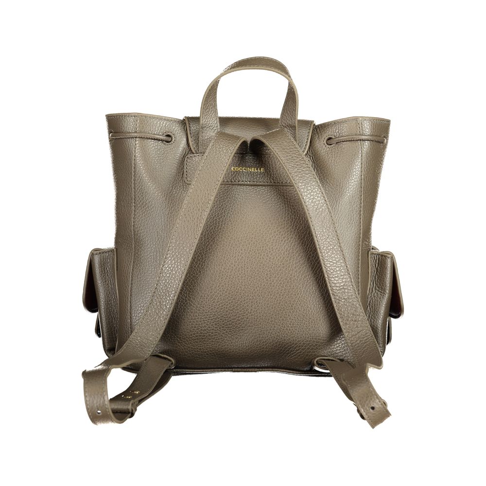 Brown Leather Mavery Poket Backpack