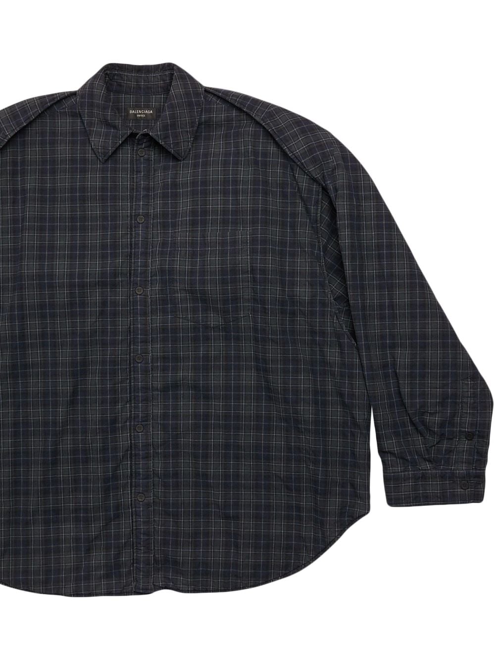 Balenciaga Checked Flannel Shirt — Dark grey Men Shirt