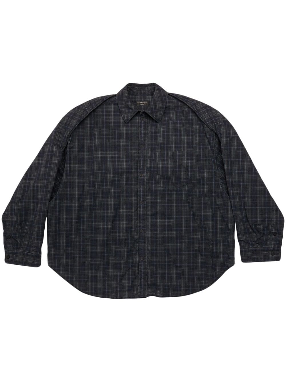 Balenciaga Checked Flannel Shirt — Dark grey Men Shirt