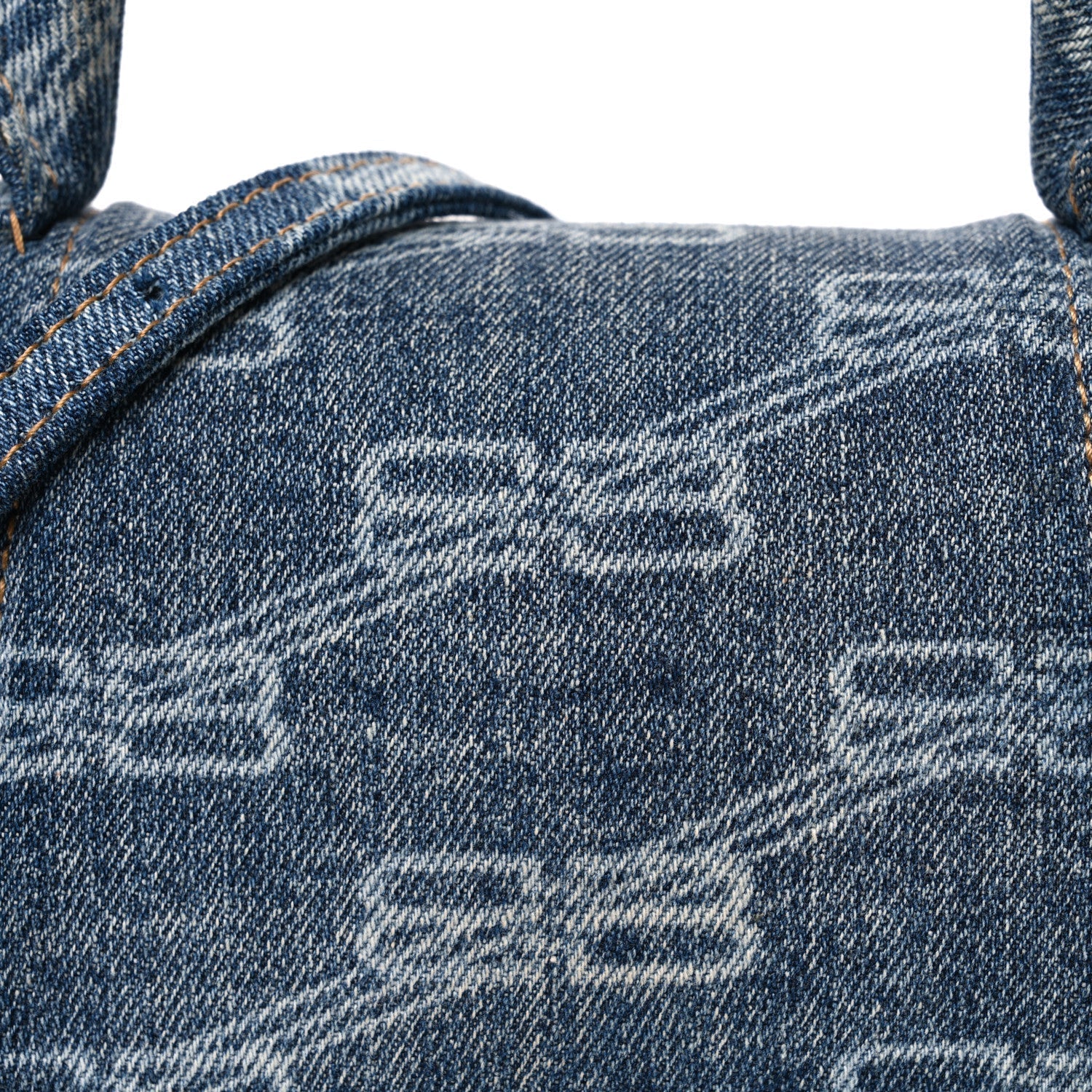 Denim BB Monogram Small Hourglass Top Handle Bag Blue