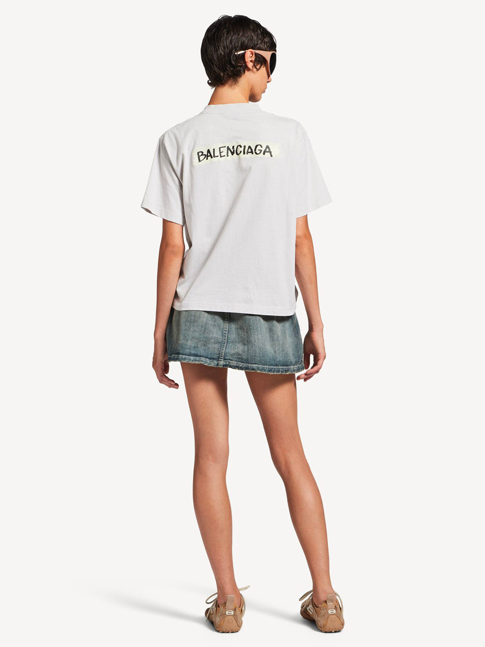 Balenciaga Women Masking Tape Medium Fit Jersey T-Shirt