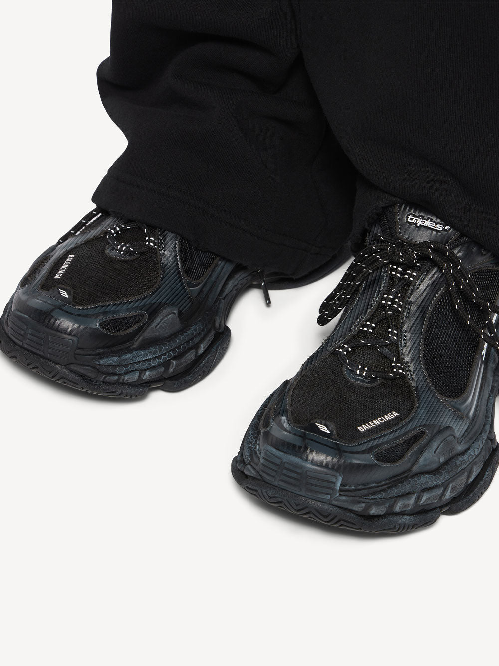 Balenciaga Women Triple S.2 Worn-Out Effect Mesh Sneakers