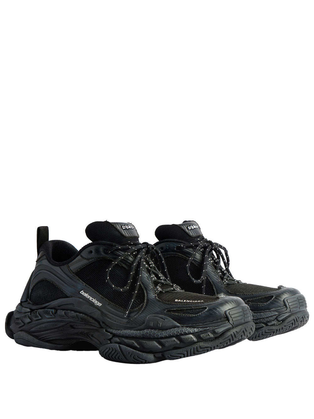 Balenciaga Women Triple S.2 Worn-Out Effect Mesh Sneakers