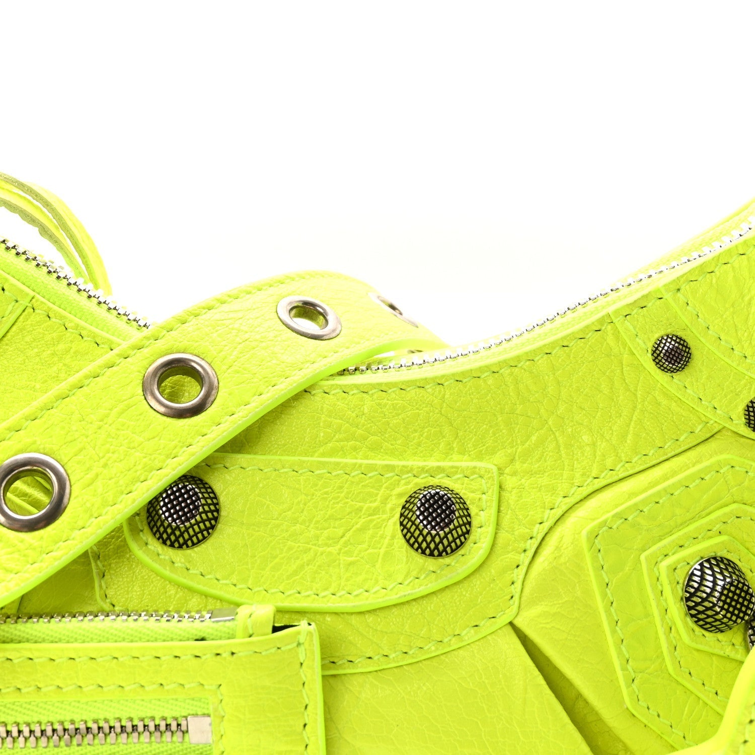 Agneau Arena Le Cagole Shoulder Bag XS Fluo Yellow