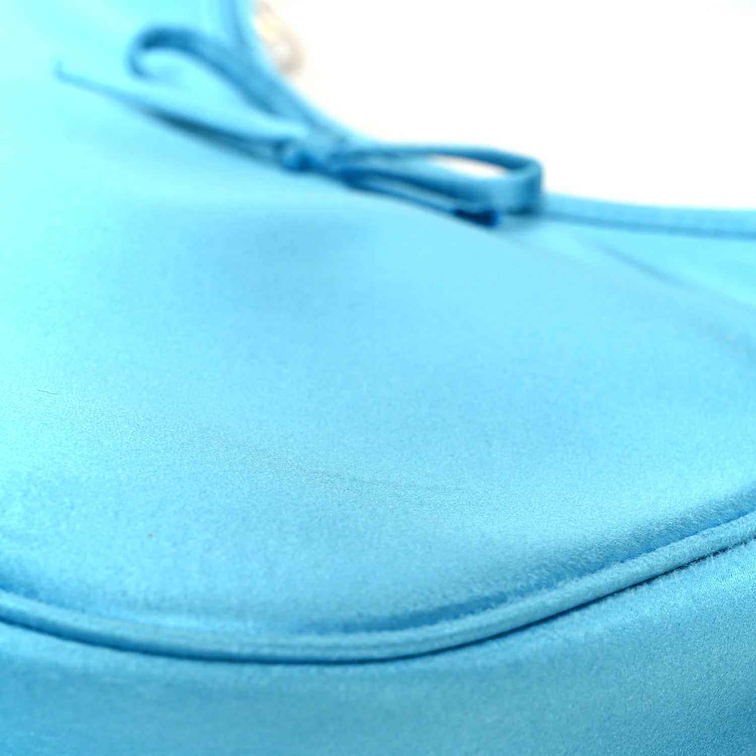Satin Small Leopolda Shoulder Bag Blue