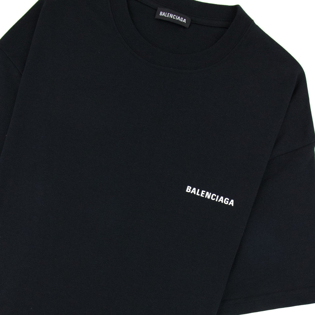 Balenciaga Logo Crewneck T-Shirt  Black