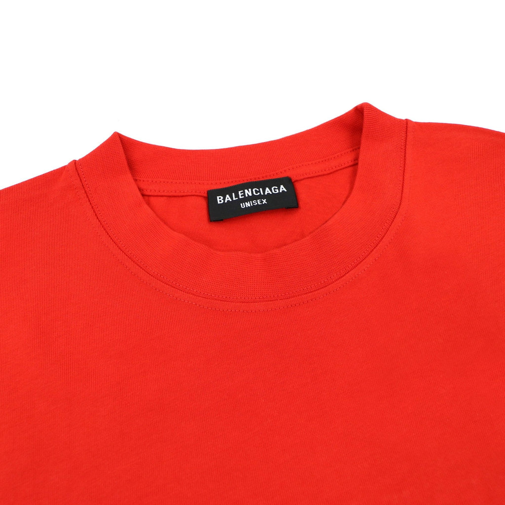 Balenciaga Logo Crewneck T-Shirt Red/white