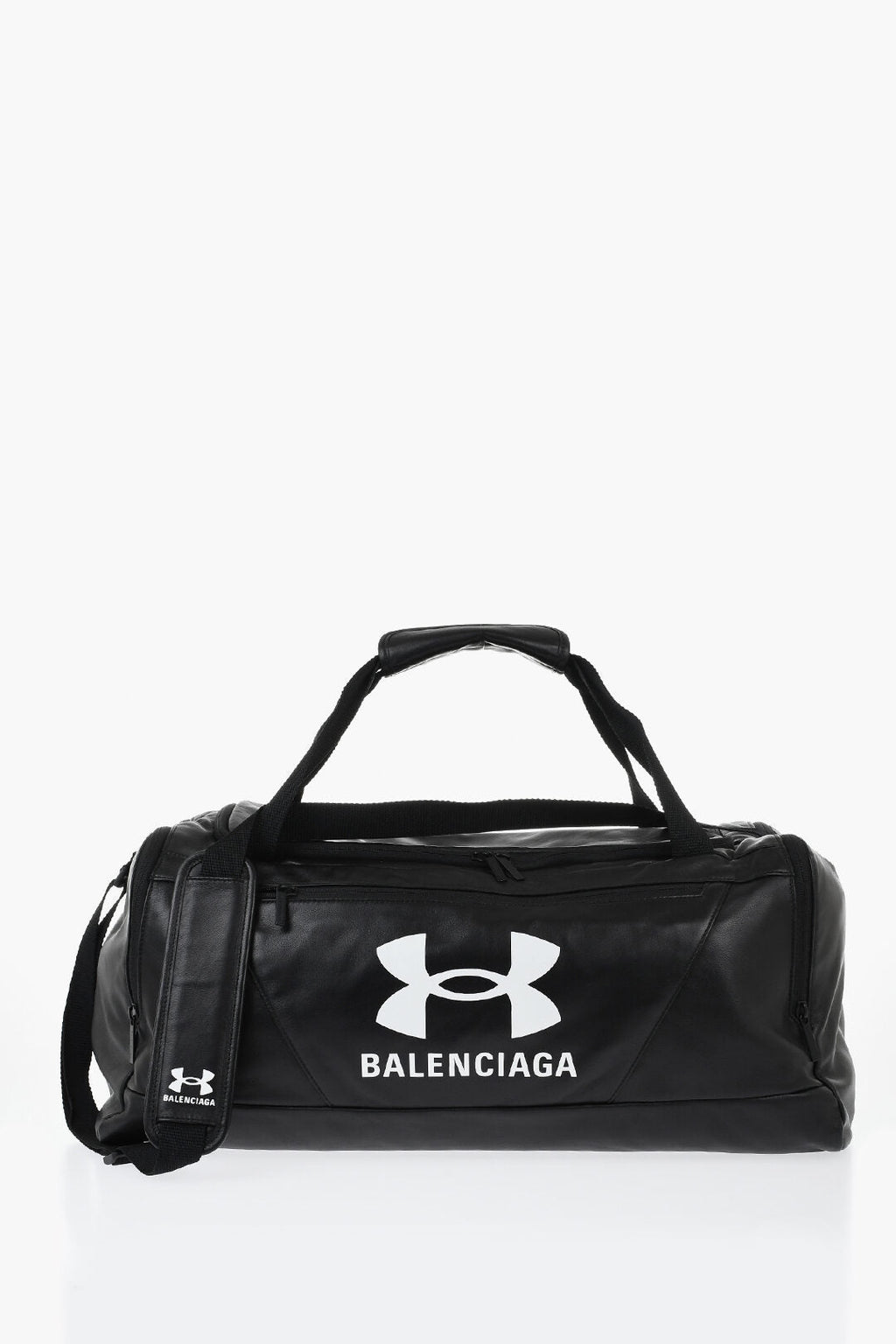 1500~Leather Gym Bag With Contrast Logo