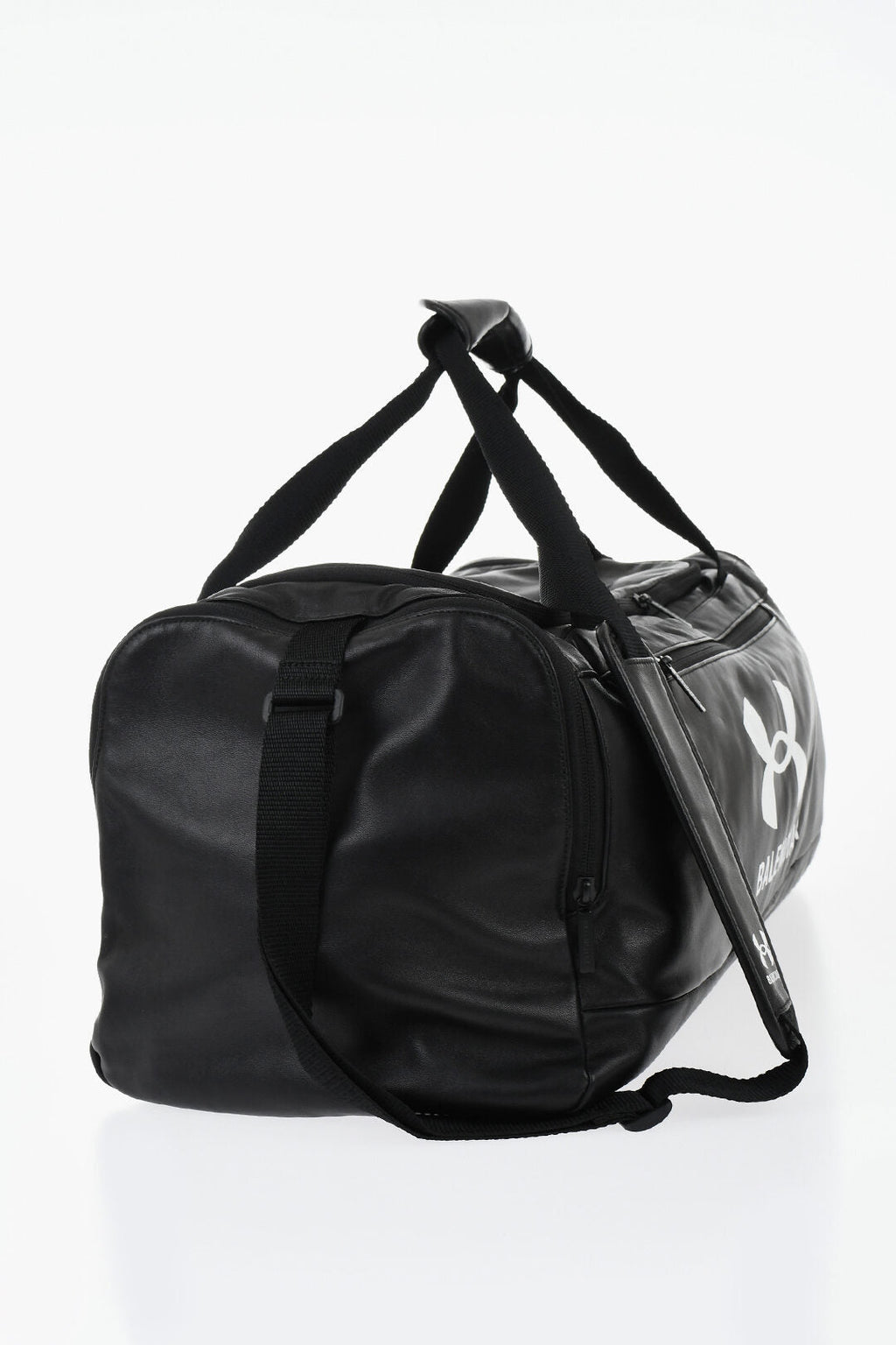 1500~Leather Gym Bag With Contrast Logo