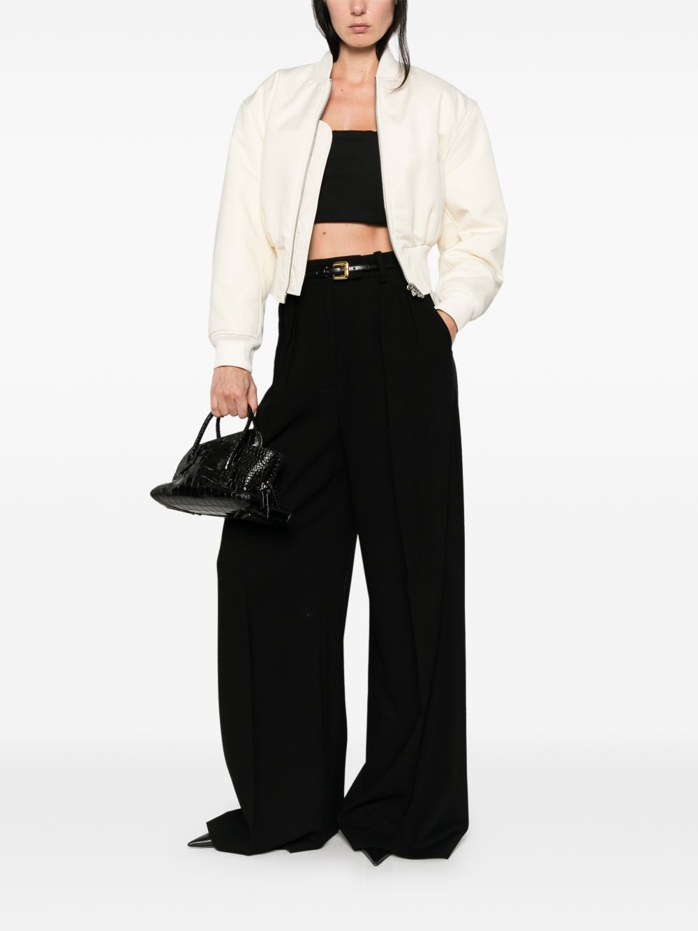 Balenciaga Women's Cropped Bomber Jacket