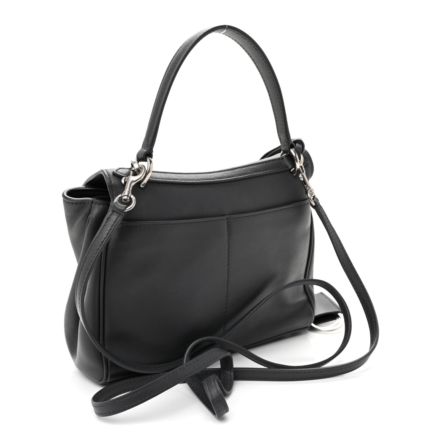 Natural Smooth Calfskin Mini Rodeo Top Handle Handbag Grey