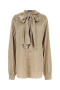 Balenciaga Women Cappuccino Satin Oversize Shirt
