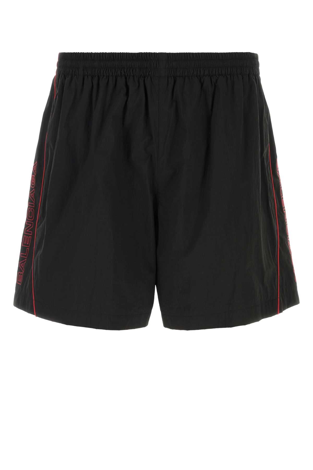 Balenciaga Men Black Nylon Bermuda Shorts