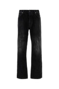Balenciaga Men Black Denim Wide-Leg Jeans