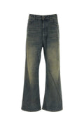 Balenciaga Men Denim Wide-Leg Jeans