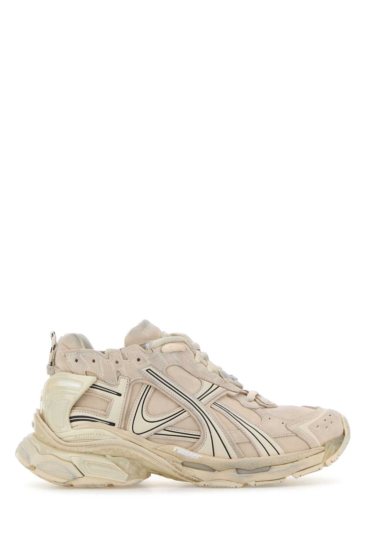 Balenciaga Men Sand Suede Runner Sneakers
