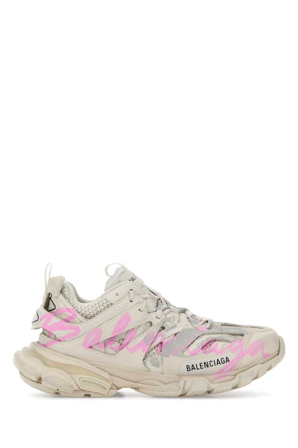 Balenciaga Women White Mesh And Rubber Track Sneakers