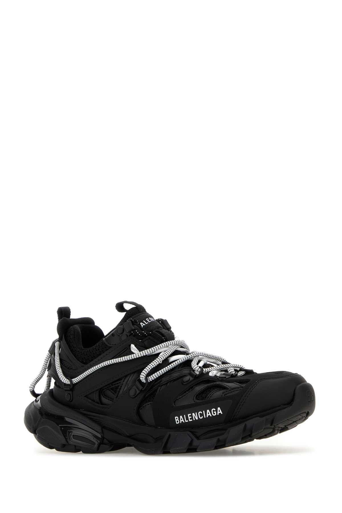 Balenciaga Women Black Mesh And Rubber Track Trail Laces Sneakers