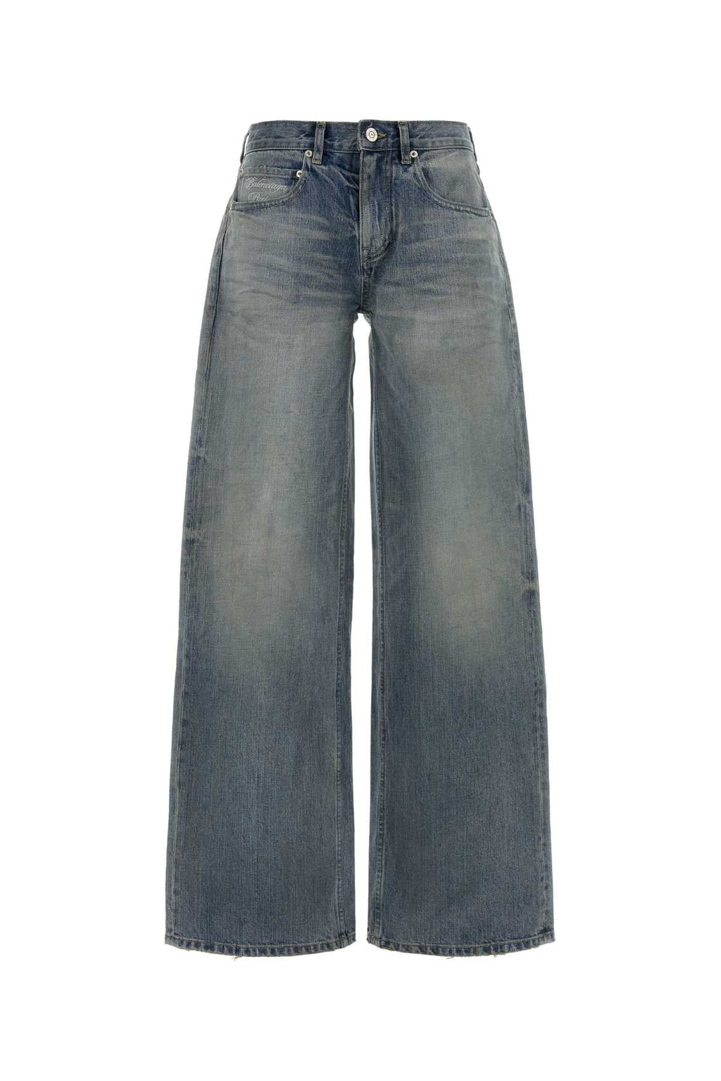 Balenciaga Women Denim Wide-Leg Jeans