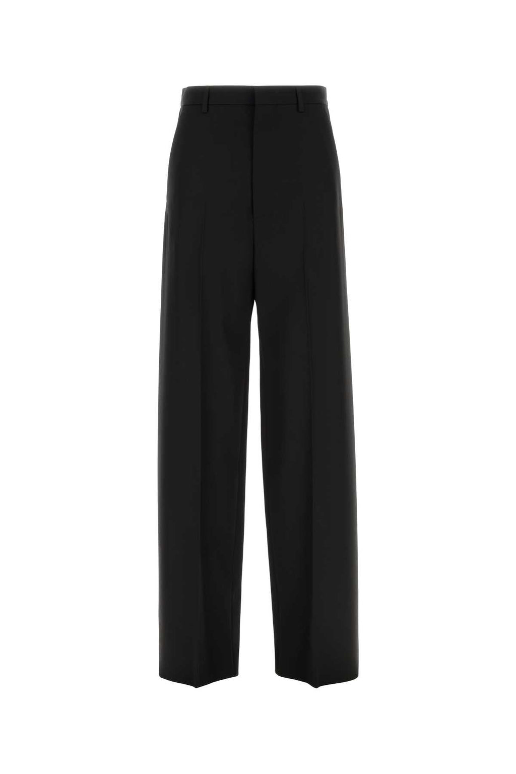 Balenciaga Women Black Wool Wide-Leg Pant