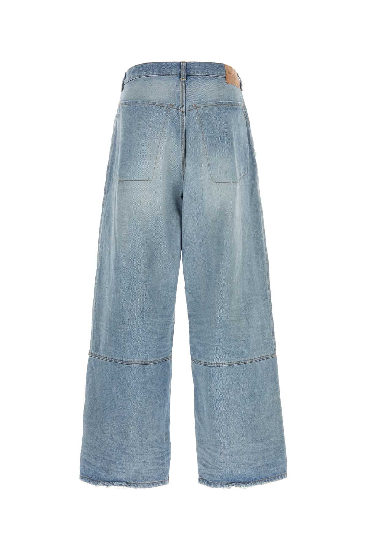 Balenciaga Men Denim Wide-Leg Jeans