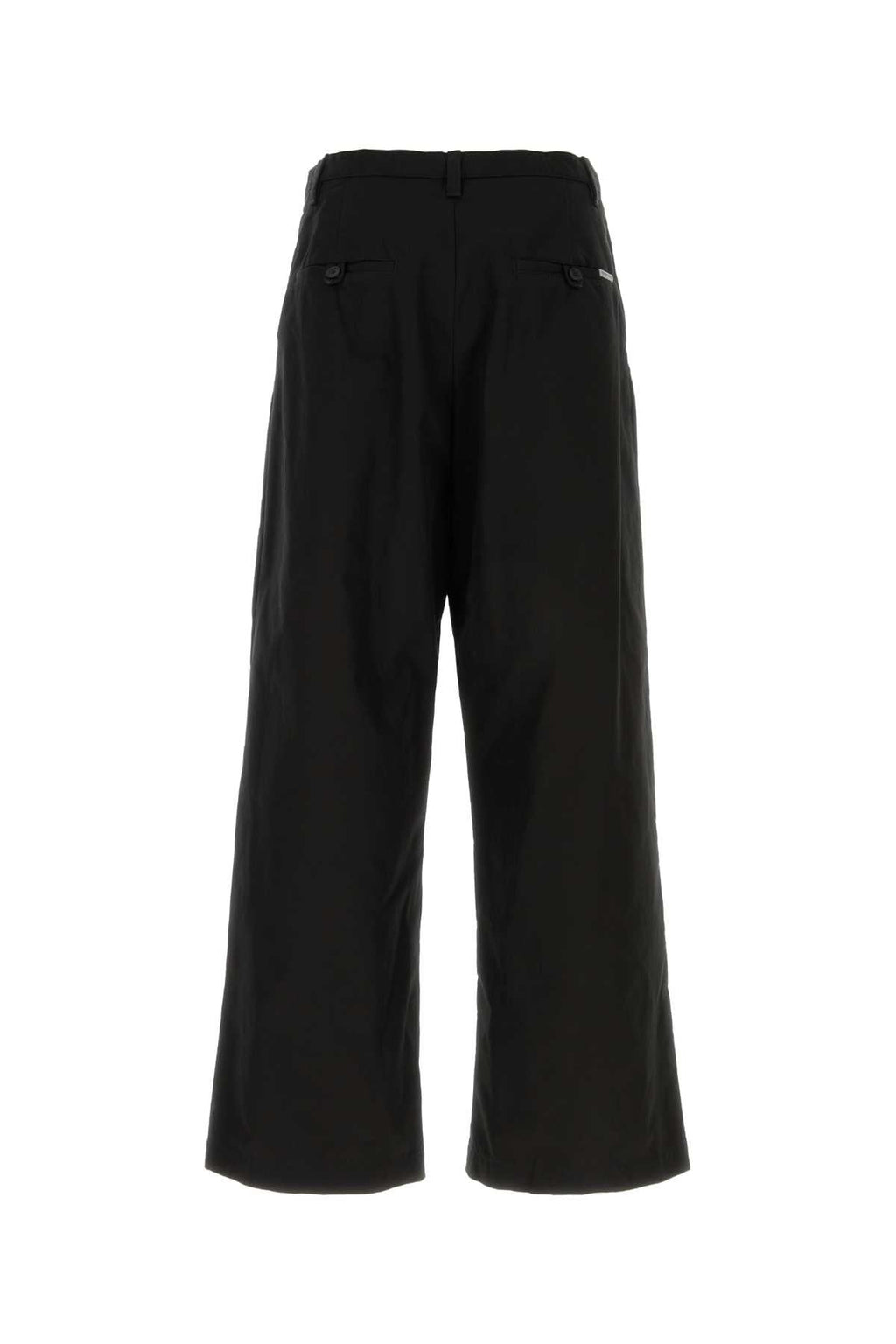 Balenciaga Men Black Cotton Wide-Leg Pant