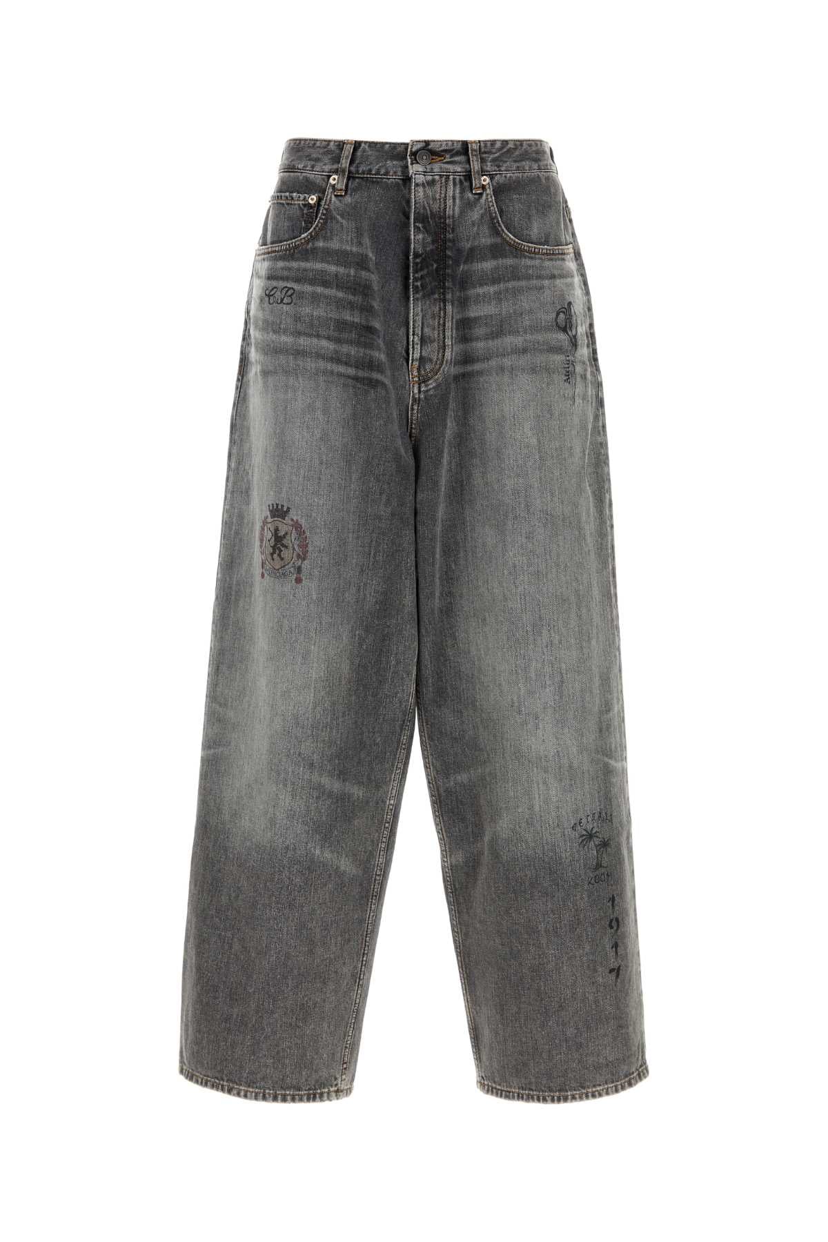 Balenciaga Men Dark Grey Denim Jeans