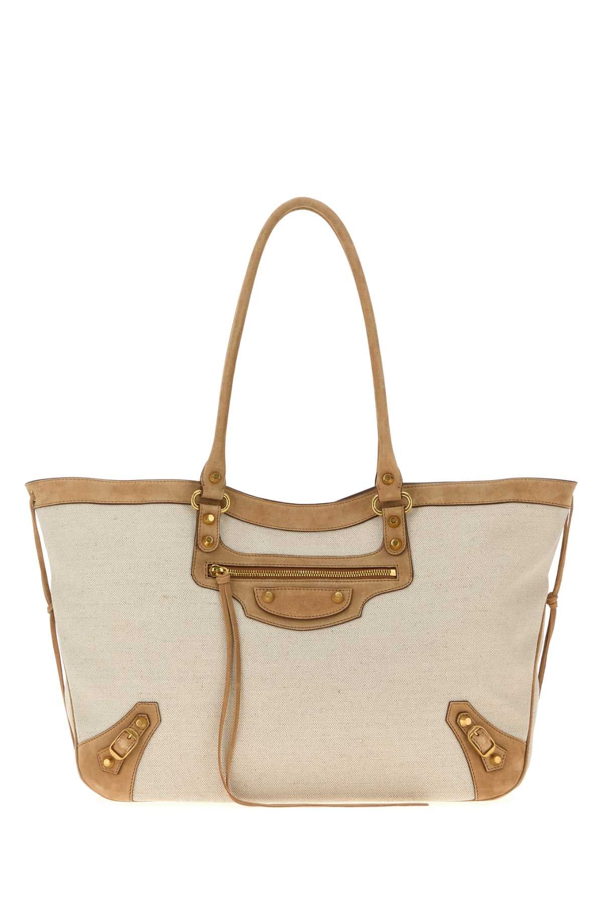 Balenciaga Women Sand Canvas Le City Shopping Bag