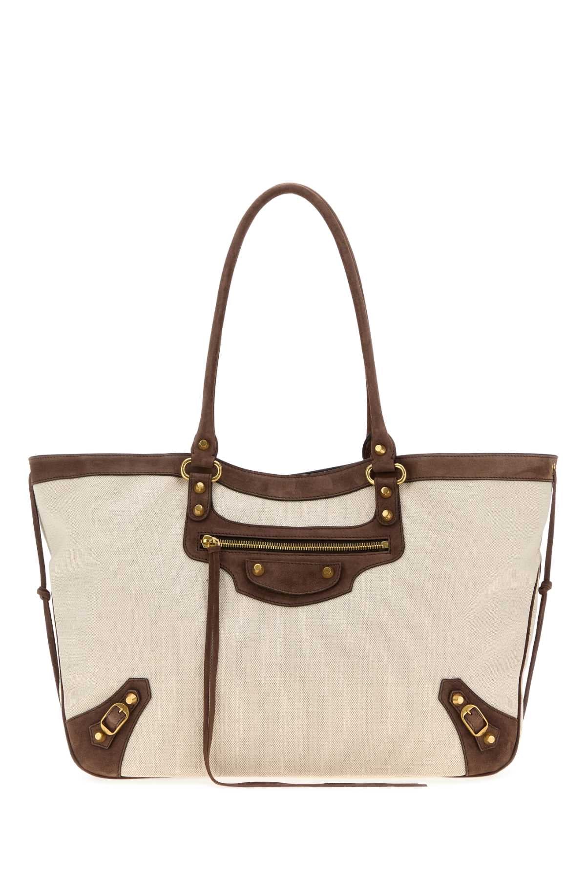 Balenciaga Women Sand Canvas Le City Shopping Bag