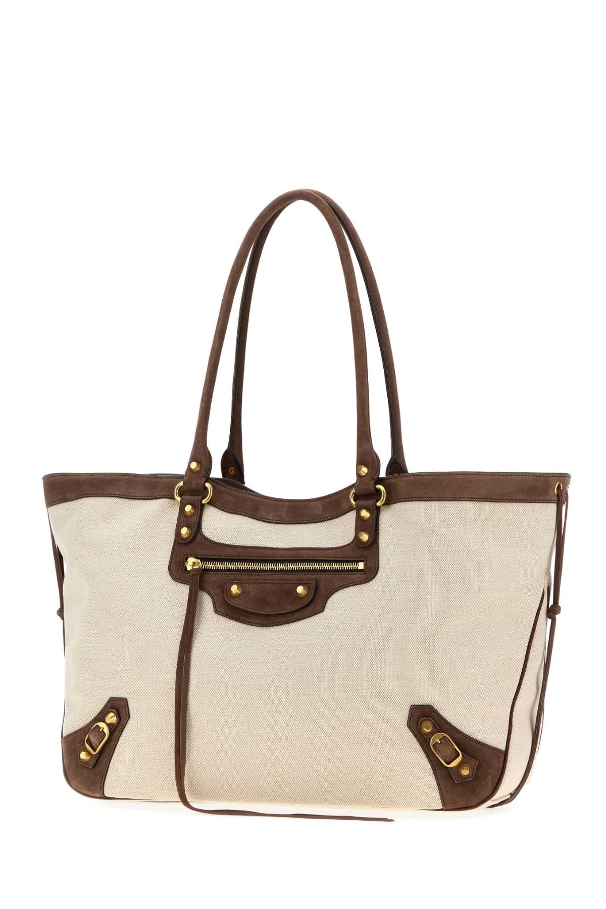 Balenciaga Women Sand Canvas Le City Shopping Bag