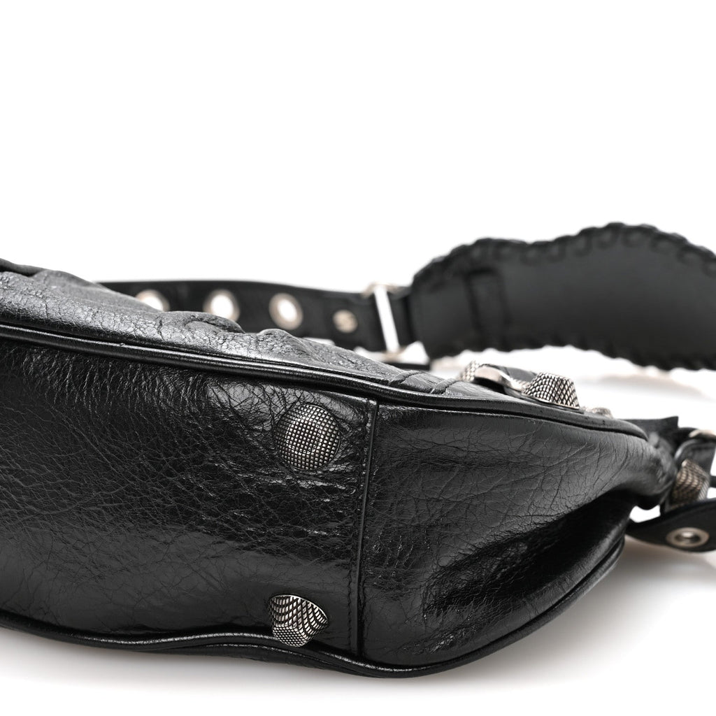 Agneau Arena Small Le Cagole Shoulder Bag Black