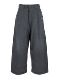 Balenciaga men grey oversize pants with logo detail on the front and l