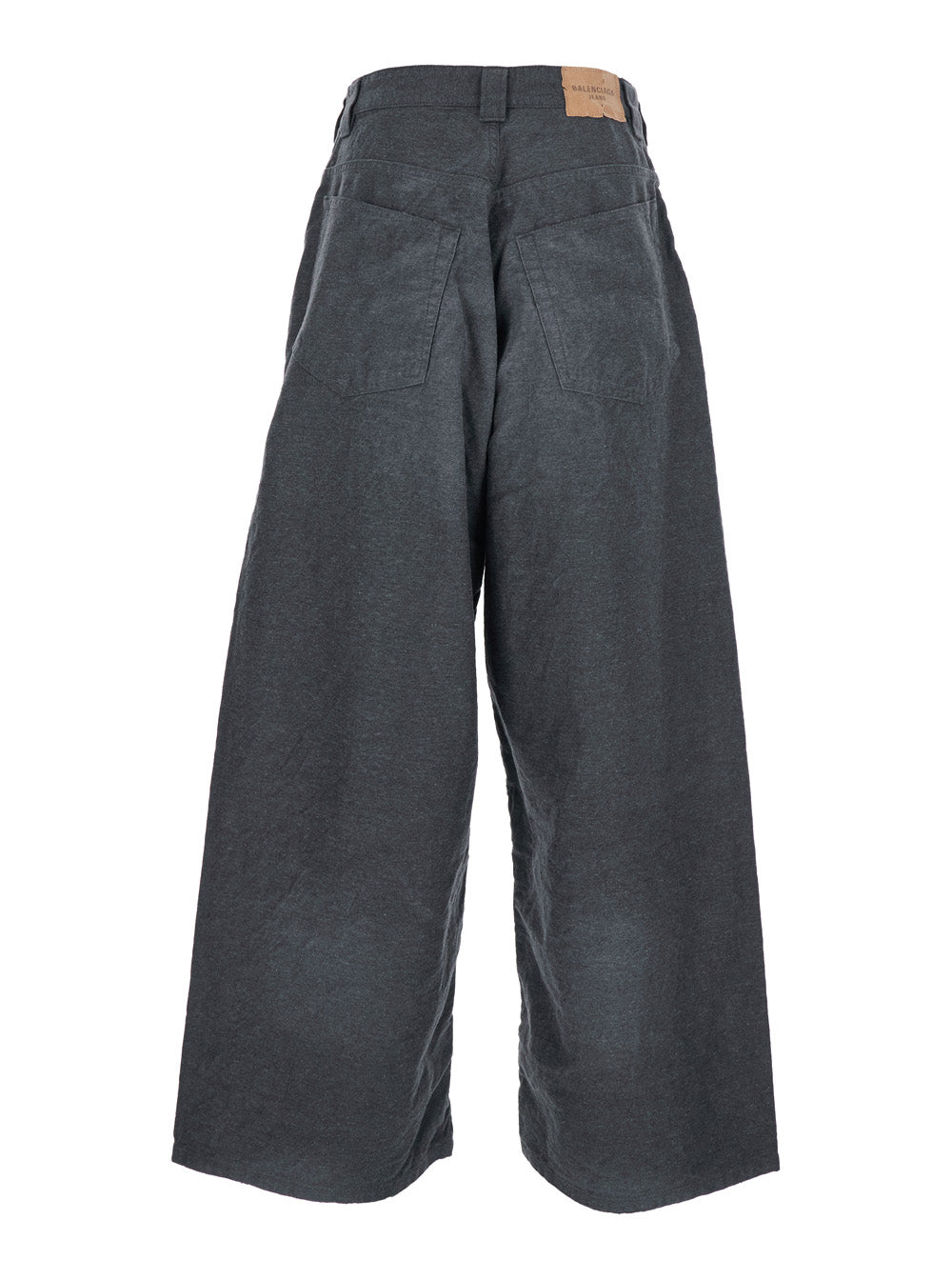 Balenciaga men grey oversize pants with logo detail on the front and l