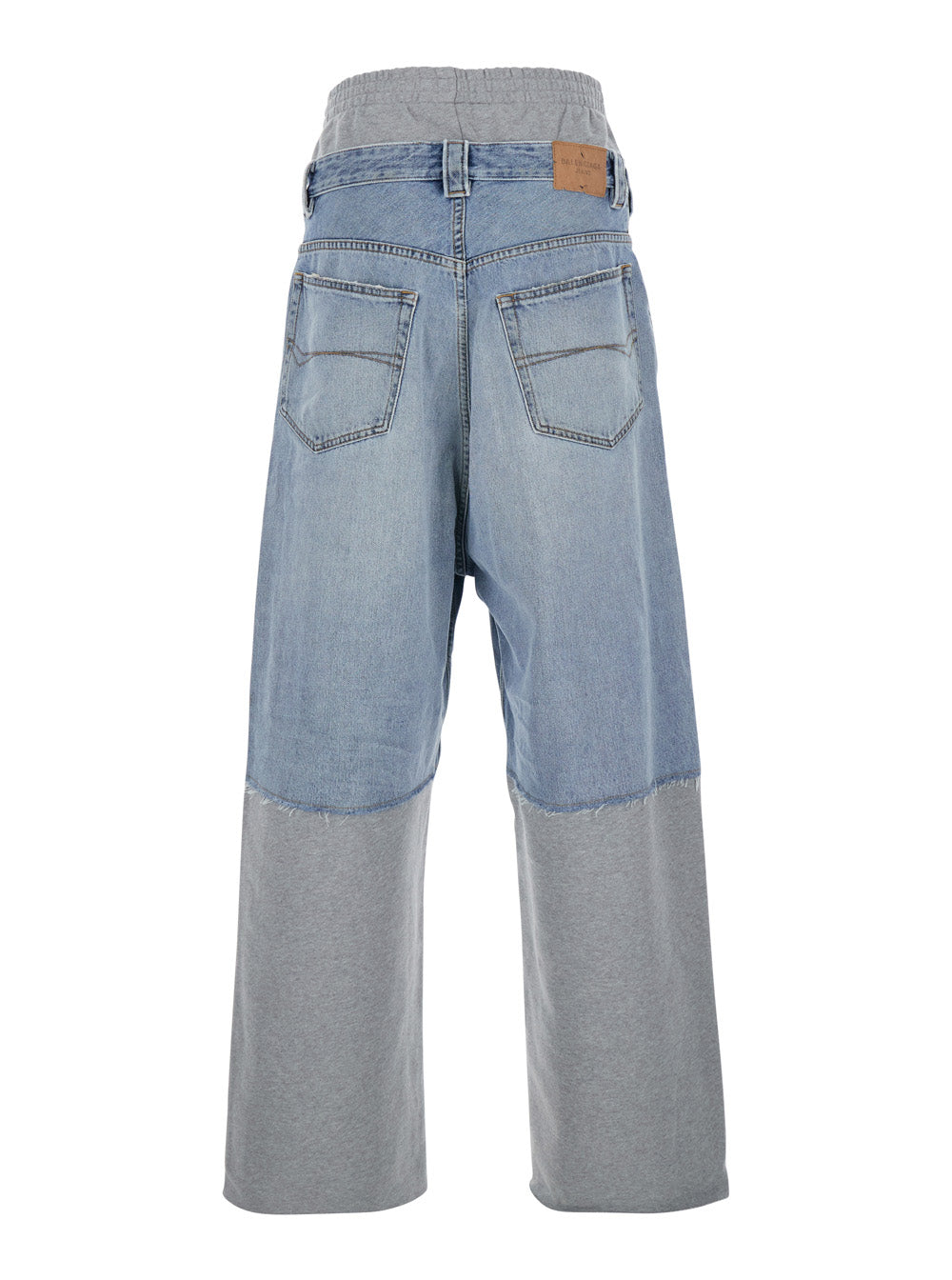 Balenciaga Men Light Blue Jeans With Fleece Inserts And Logo Lettering On The Front In Cotton And Denim Man