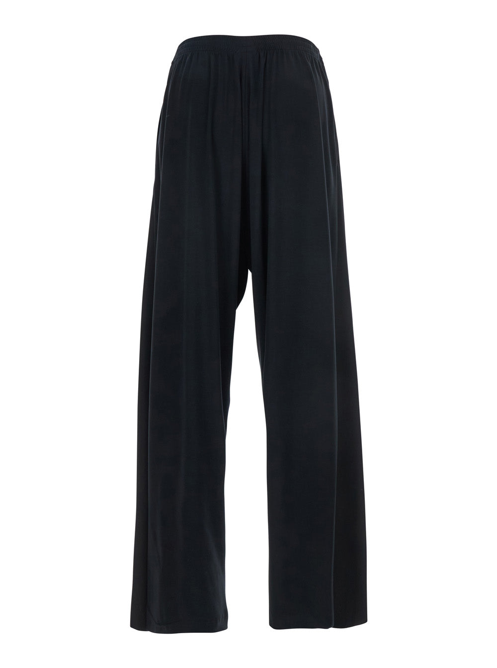 Balenciaga Men Black Pants With Elastic Waist In Wool Man