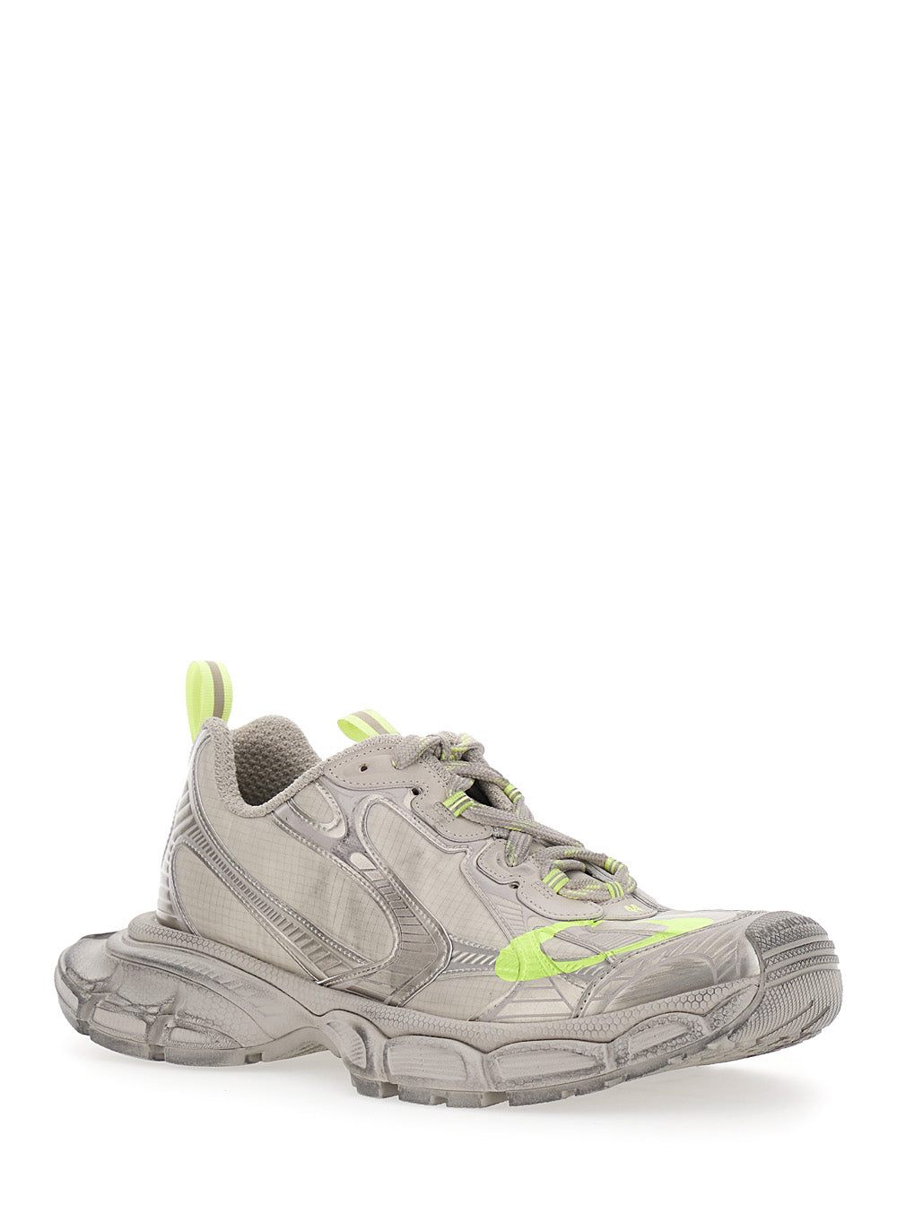 Balenciaga Men '3Xl' Beige Low Top Sneakers With Logo Detail In Tech Fabric Man