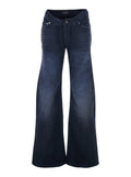 Balenciaga Women Blue Five-Pocket Jeans With Curved Waist And Faded Effect In Denim For Women